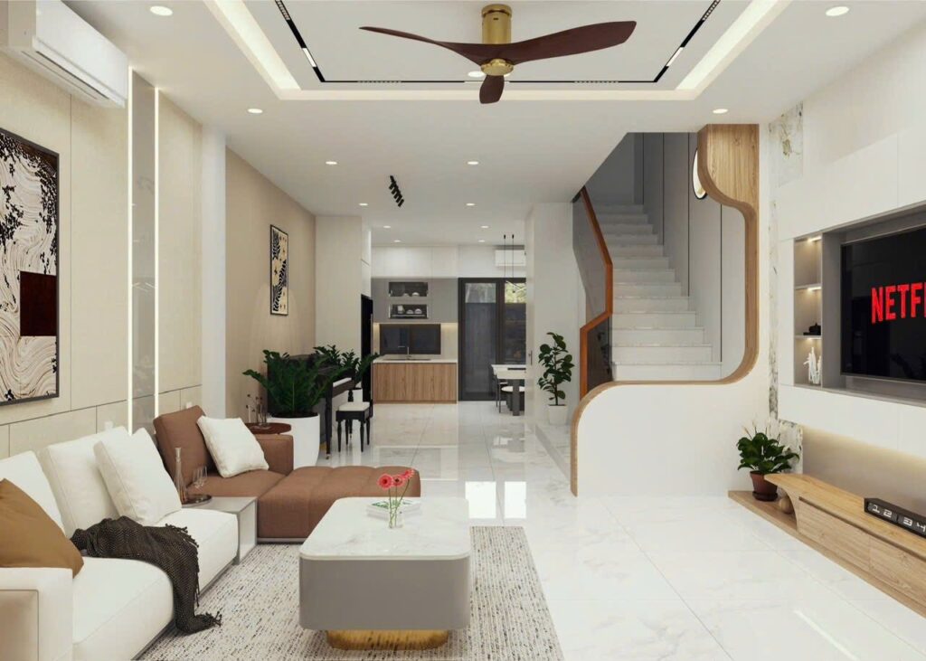 Bán nhà mới xây Mỹ Gia gói 7 trục đường chính số 55, bàn giao đầy đủ nội thất